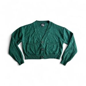 Steady hands Green Women's cropped Cardigan Sweater Sz S/M